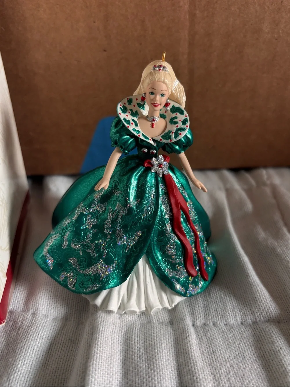 1995 Holiday Barbie Hallmark Ornament In Original Box.